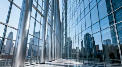 Office tower curtain wall