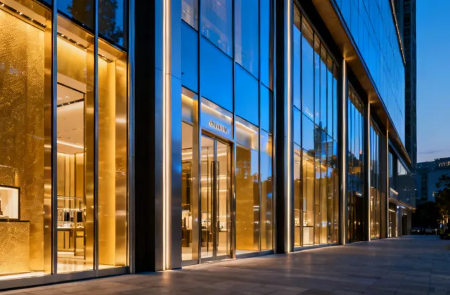 Retail storefront aluminum glazing systems